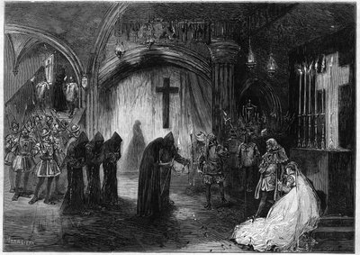 Représentation de « Marie Tudor » drame en trois jours et en prose de Victor Hugo, au Théâtre de la Porte Saint-Martin à Paris en 1873. - Unknown artist