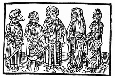 Représentation de Sarrasins, xylographie du 15ème siècle - Unknown artist