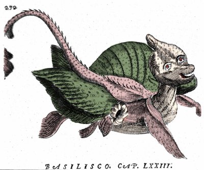 Représentation du Basilic, gravure du 17ème siècle - Unknown artist