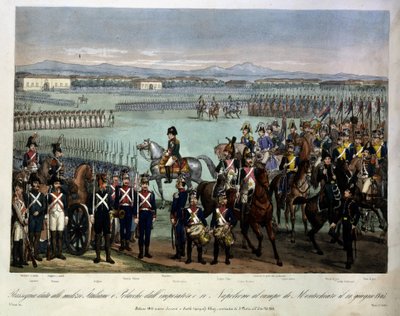 Revue des milices italiennes et polonaises de Napoléon au champ de Montechiaro, 10 juin - Unknown artist