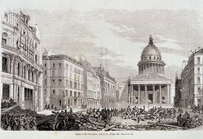 Révolution de 1848 : Attaque du Panthéon le 24 juin 1848 - dans « Histoire populaire contemporaine » - Unknown artist