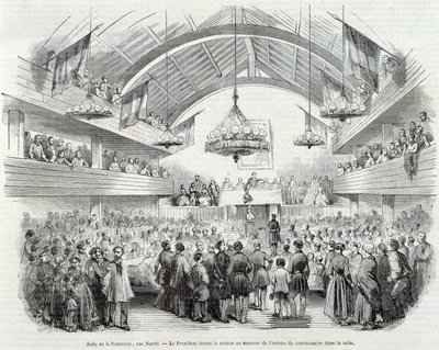 Révolution de 1848 : Salle de la Fraternité, Rue Martel, le Président ajourne la séance à l