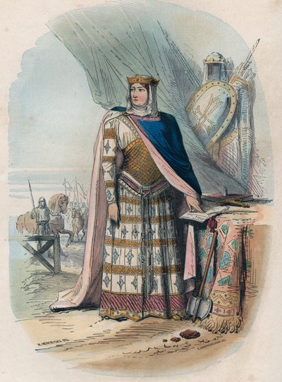 Portrait de Richilde des Ardennes ou Richilde de Provence (ca. 845-910) seconde épouse de Charles le Chauve, roi et empereur des Francs - Unknown artist