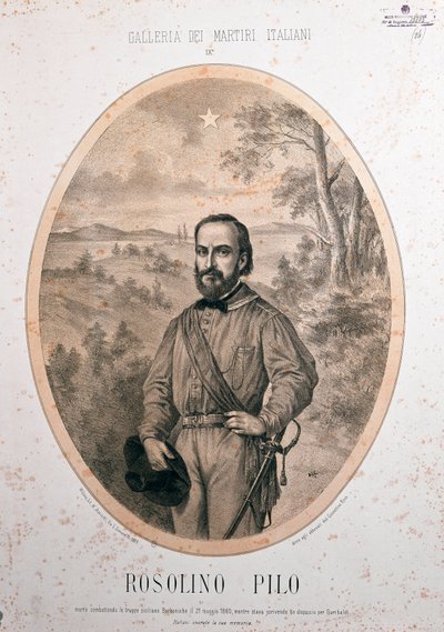 Portrait du patriote italien Rosolino Pilo - Unknown artist