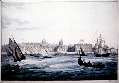 Hôpital Royal de Greenwich sur la Tamise, Angleterre. - Unknown artist