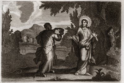 Bible de Royaumont, Nouveau Testament : Jésus-Christ dans le désert. Illustration de 1811. - Unknown artist
