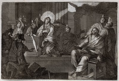 Bible de Royaumont, Nouveau Testament : Pentecôte. Le Saint-Esprit descend sur la Vierge Marie et les Apôtres. Illustration de 1811. - Unknown artist
