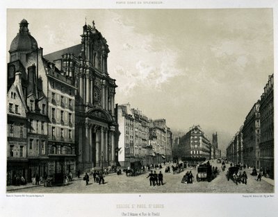 Rue Saint-Antoine et de Rivoli, églises Saint-Paul et Saint-Louis - Unknown artist