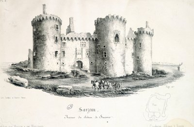 Ruines du château de Suscinio à Sarzeau (Morbihan) - gravure - Unknown artist