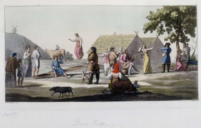 Danse et jeu russes. Dans « Le vieux et le moderne costume » 1819-1820, par Ferrario - Unknown artist