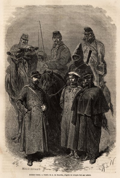 Soldats russes, qui maintiennent l