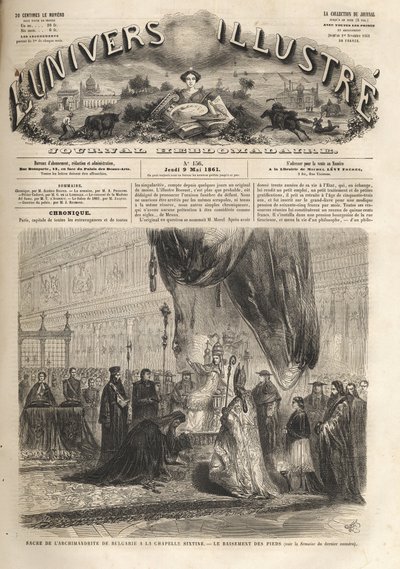Archimandrite sacré de Bulgarie dans la chapelle Sixtine à Rome par le pape Pie IX 1861 - L