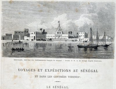 Saint-Louis, capitale des établissements français au Sénégal - dans « Voyage et voyages au Sénégal » dans Tour du Monde, 2e trim. 1861 - Unknown artist