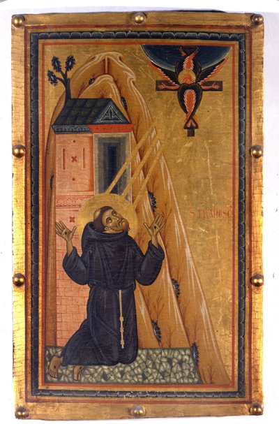 Saint François avec les stigmates. Peinture sur bois du XIIIe siècle. Florence. Musée des Offices. - Unknown artist
