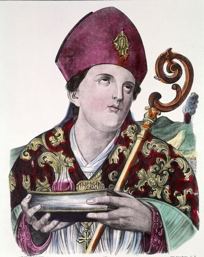 Saint Gennaro ou Saint Janvier, patron de la ville de Naples, tenant dans ses mains l
