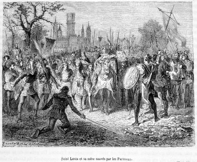 Saint Louis et sa mère sauvés par les Parisiens - dans « Histoire de France populaire » par H. Martin - Unknown artist
