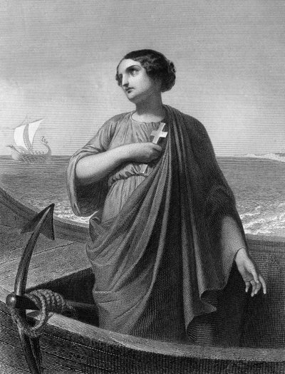 Sainte Paule. Patricienne romaine (347 à 404) - dans "Les Saintes Femmes". 1852. - Unknown artist