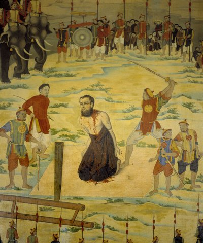 Saint Pierre Dumoulin Borie, Martyr à Dong Hoi, Tonkin en 1838. Peinture anonyme du 19ème siècle. - Unknown artist