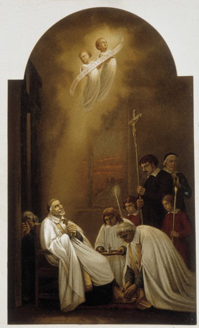 Saint Vincent de Paul en extase avec des anges - d