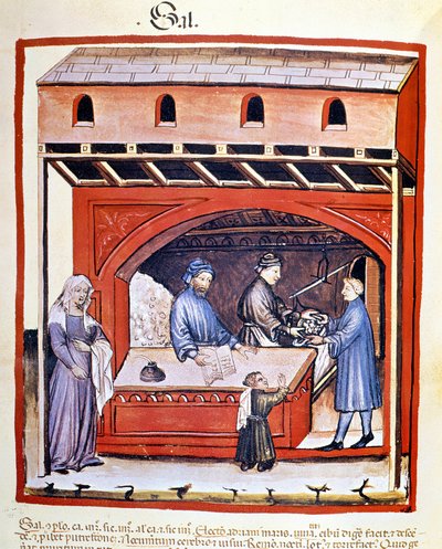 Vente de sel, extrait du Tacuinum Sanitatis - Unknown artist