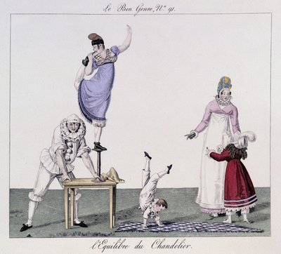 Saltimbanques : Équilibre du chandelier - dans «Le Bon Genre», début 19e siècle - Unknown artist