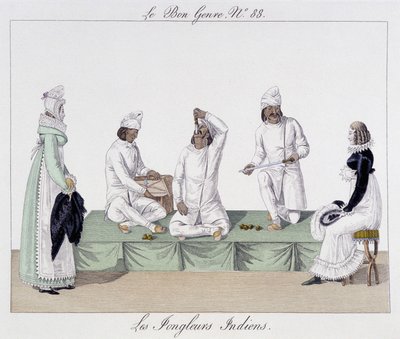 Saltimbanques : jongleurs indiens, avaleurs de couteaux - dans "Le Bon Genre", début 19e siècle - Unknown artist