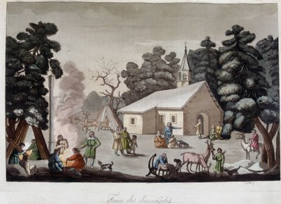 Foire Samoïde en Sibérie. Dans « Le vieux et le moderne costume » - Unknown artist