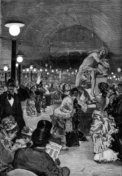 Salle de sculpture au Salon de 1879 au Palais des Champs-Élysées à Paris. Gravure dans « Le Monde Illustré » - Unknown artist