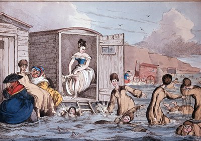 Bains de mer à Brighton - 19ème siècle, B.N. - Unknown artist
