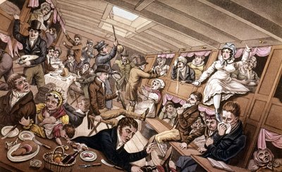 Le mal de mer. Illustration du début du 19ème siècle. - Unknown artist