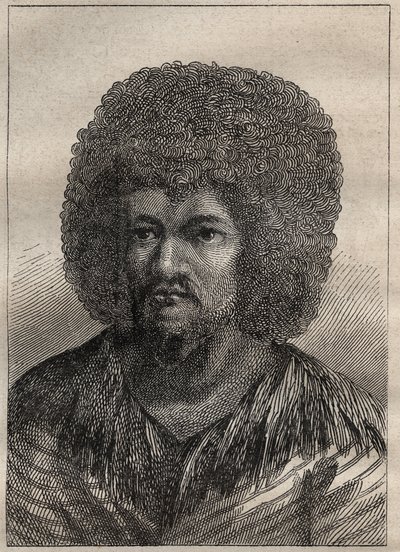 Deuxième voyage (1772-1775) du capitaine James Cook (1728-1779) : portrait de O-Too (O Too), roi de Tahiti - illustration tirée de « Les grands marins du XVIIIe siècle » - Unknown artist