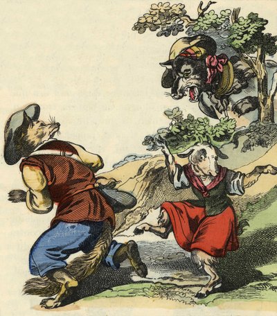 Voyant le loup, Maître Renard s