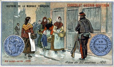 Histoire de la Monnaie Française publiée par Chocolat Guérin Boutron. Pièce de 20 centimes de 1870 - Unknown artist
