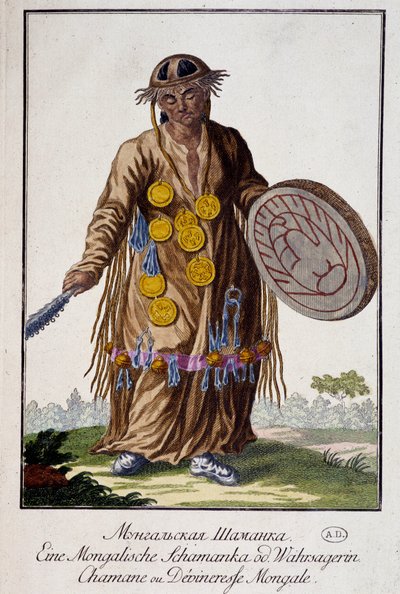Chaman ou devineresse mongole - Gravure - Unknown artist