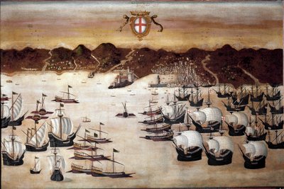 Navires dans le port de Gênes - Unknown artist