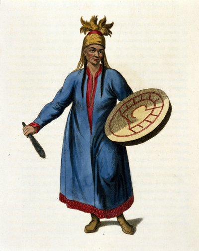 Chaman sibérien. Gravure du 19ème siècle - Unknown artist