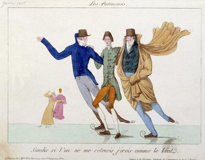 Patineurs - dessin humoristique - Unknown artist