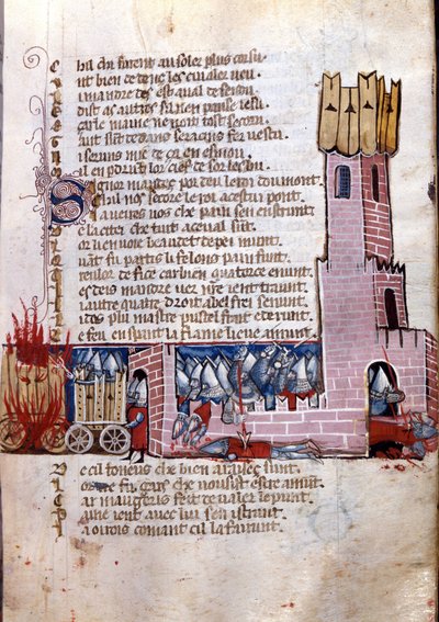 Chanson de geste : scène de combat près d