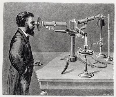 Spectroscope pour comparer les spectres des éléments terrestres à ceux des corps célestes - Unknown artist