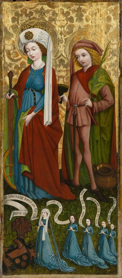 Sainte Catherine et Saint Vitus avec Anna von Freiberg et ses filles - Unknown artist