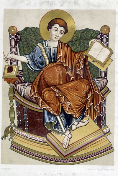 Saint Luc évangéliste - chromo. XIXe siècle d
