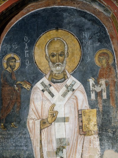 Saint Nicolas de Myre, fresque (12e siècle), Église d