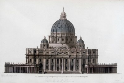Basilique Saint-Pierre de Rome au Vatican (San Pietro in Vaticano). Dans « Le costume ancien et moderne » 1819-1820, par Jules Ferrario. - Unknown artist