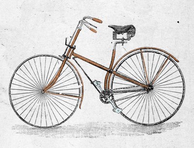 Modèle de bicyclette à corps droit - Unknown artist