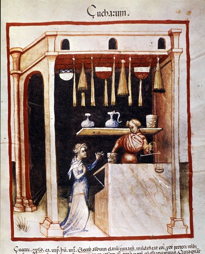 Préparation du sucre. Enluminure du traité de médecine et de diététique « Tacuinum sanitatis » - Unknown artist