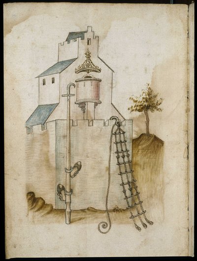 Systèmes pour grimper le long des murs - Manuscrit : feuille de parchemin d