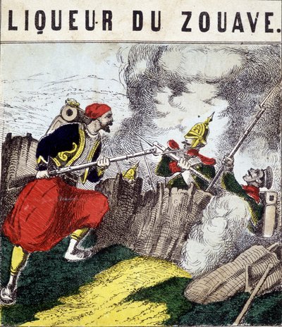 Liqueur du Zouave : un Zouave combattant des ennemis. XIXe siècle - Unknown artist