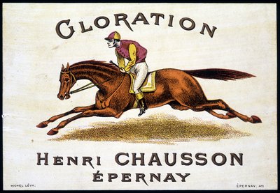 Étiquette de "Glorination Henri Chausson Epernay": équitation, sd. 19e siècle - Unknown artist