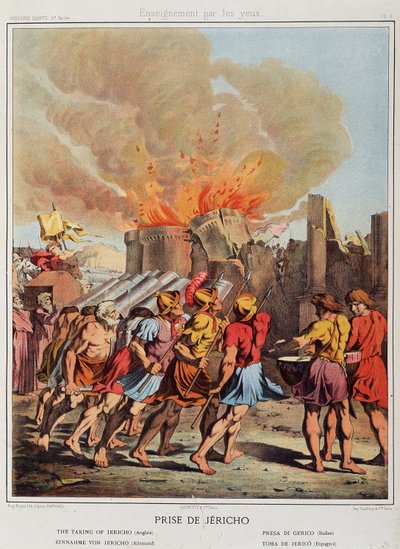 Prise de Jéricho (les murs tombants) dans « Histoire Sainte », éd. Hachette. - Unknown artist