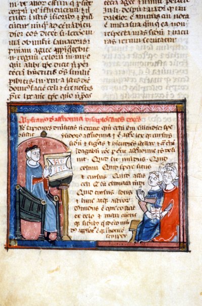 Enseignant astronome - Enluminure du Moyen Âge - Unknown artist